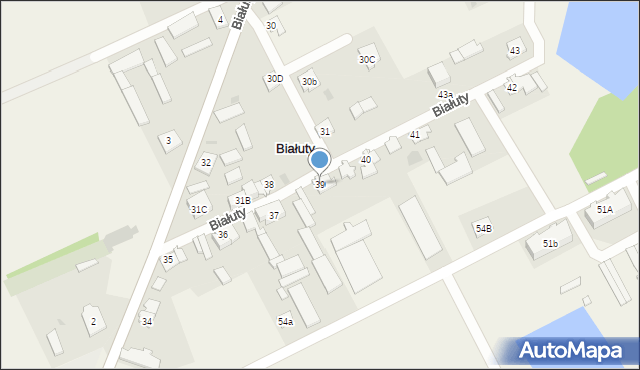 Białuty, Białuty, 39, mapa Białuty