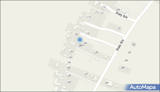 Biały Bór, Biały Bór, 188, mapa Biały Bór