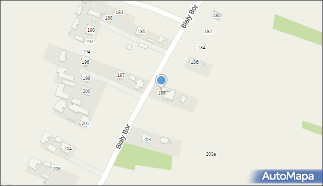 Biały Bór, Biały Bór, 198, mapa Biały Bór