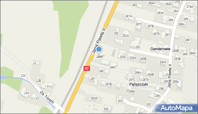 Biały Dunajec, Biały Dunajec, 296b, mapa Biały Dunajec