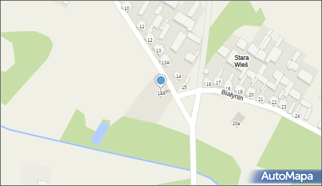 Białynin, Białynin, 14A, mapa Białynin