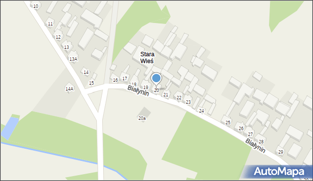 Białynin, Białynin, 20, mapa Białynin