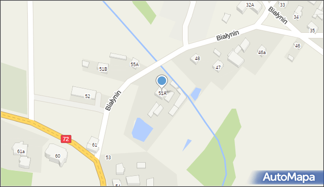 Białynin, Białynin, 51A, mapa Białynin