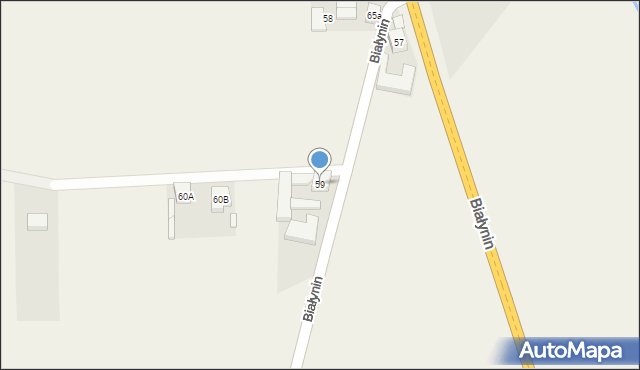 Białynin, Białynin, 59, mapa Białynin