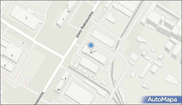 Białystok, Bitwy Białostockiej, 14, mapa Białegostoku