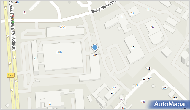 Białystok, Bitwy Białostockiej, 2ac, mapa Białegostoku