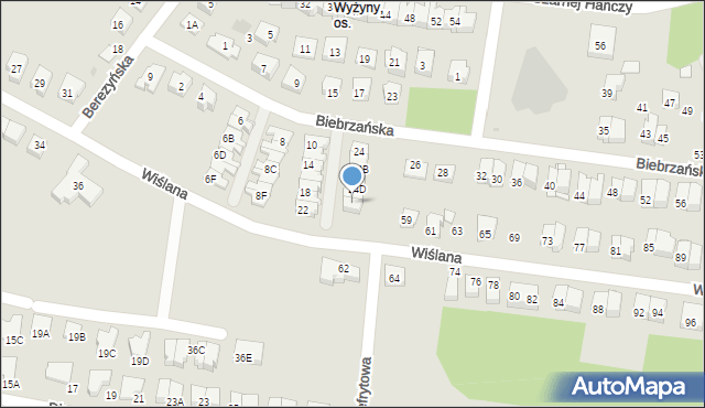 Białystok, Biebrzańska, 24E, mapa Białegostoku