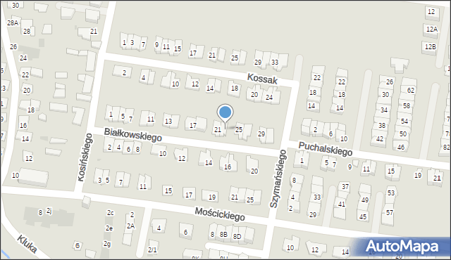 Białystok, Białkowskiego Karola, 23, mapa Białegostoku