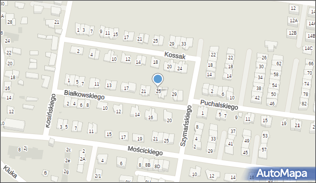 Białystok, Białkowskiego Karola, 25, mapa Białegostoku