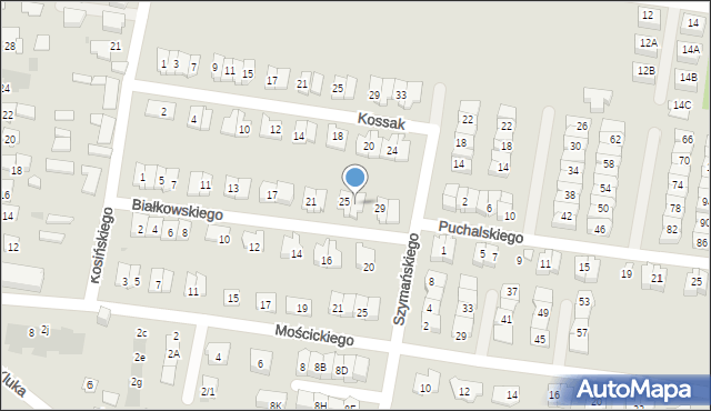 Białystok, Białkowskiego Karola, 27, mapa Białegostoku