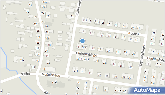 Białystok, Białkowskiego Karola, 5, mapa Białegostoku