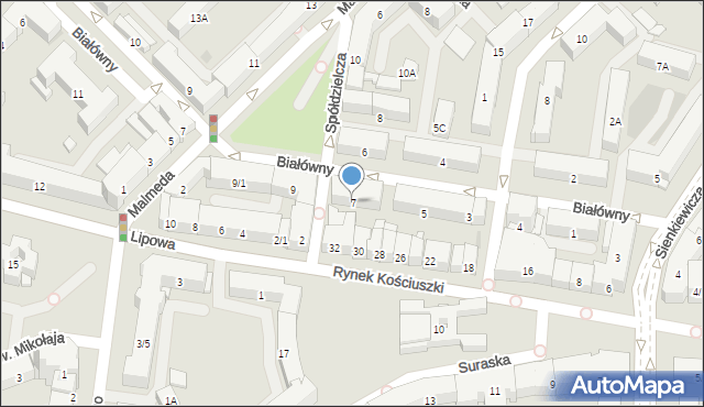 Białystok, Białówny Ireny, dr., 7, mapa Białegostoku