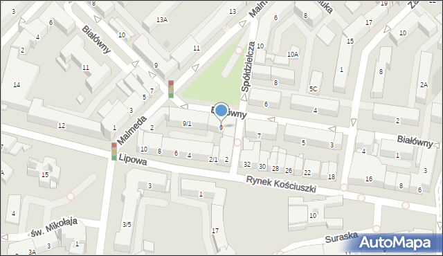 Białystok, Białówny Ireny, dr., 9, mapa Białegostoku
