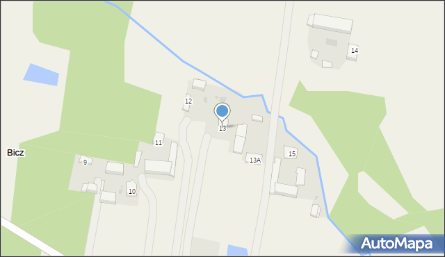 Bicz, Bicz, 13, mapa Bicz