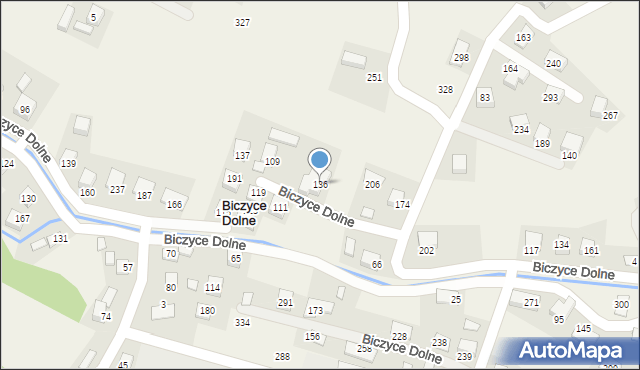 Biczyce Dolne, Biczyce Dolne, 136, mapa Biczyce Dolne