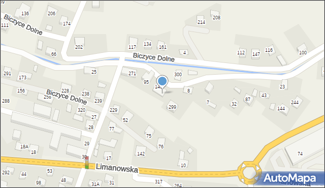 Biczyce Dolne, Biczyce Dolne, 145A, mapa Biczyce Dolne