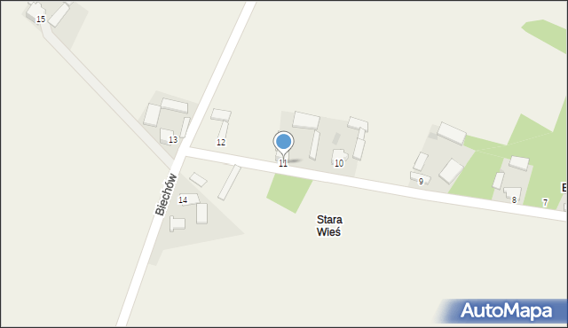 Biechów, Biechów, 11, mapa Biechów