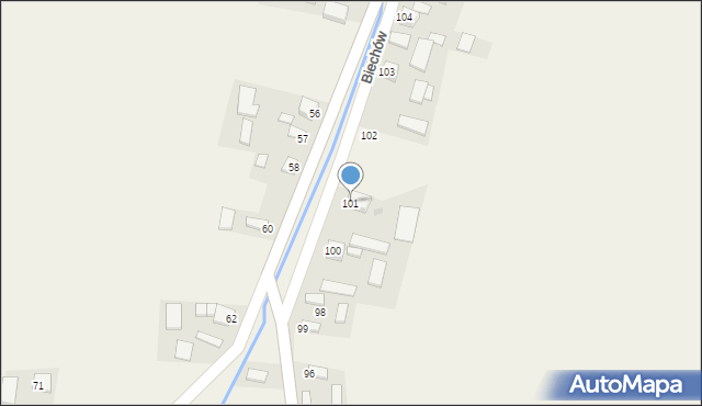 Biechów, Biechów, 101, mapa Biechów