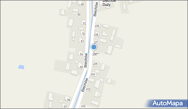 Biechów, Biechów, 106, mapa Biechów