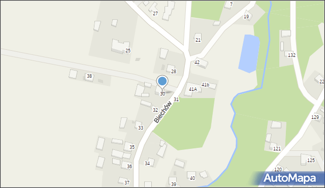 Biechów, Biechów, 30, mapa Biechów