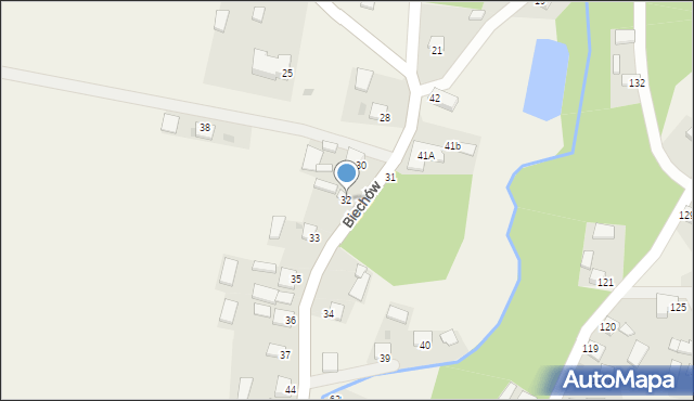Biechów, Biechów, 32, mapa Biechów