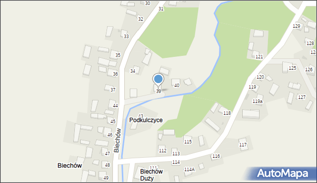 Biechów, Biechów, 39, mapa Biechów