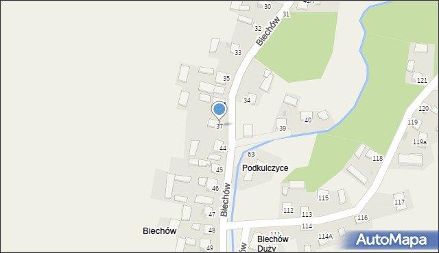 Biechów, Biechów, 43, mapa Biechów