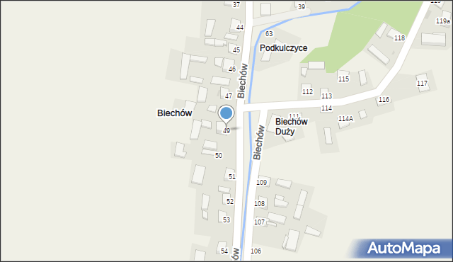 Biechów, Biechów, 49, mapa Biechów