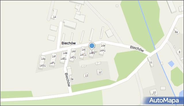 Biechów, Biechów, 14B1, mapa Biechów