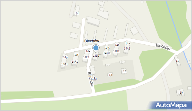 Biechów, Biechów, 14D1, mapa Biechów
