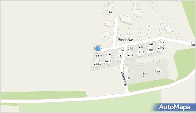 Biechów, Biechów, 14g, mapa Biechów