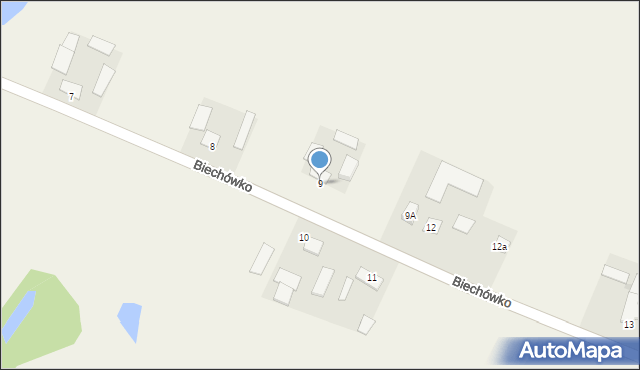 Biechówko, Biechówko, 9, mapa Biechówko