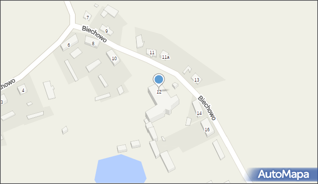 Biechowo, Biechowo, 12, mapa Biechowo