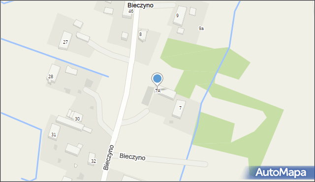 Bieczyno, Bieczyno, 7A, mapa Bieczyno