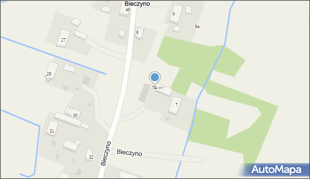 Bieczyno, Bieczyno, 7B, mapa Bieczyno