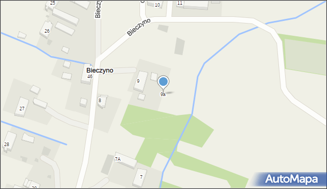 Bieczyno, Bieczyno, 9a, mapa Bieczyno