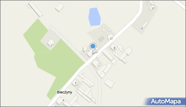 Bieczyny, Bieczyny, 14, mapa Bieczyny