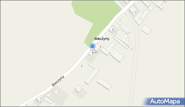 Bieczyny, Bieczyny, 3, mapa Bieczyny