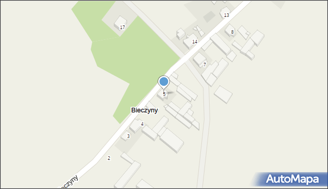 Bieczyny, Bieczyny, 5, mapa Bieczyny