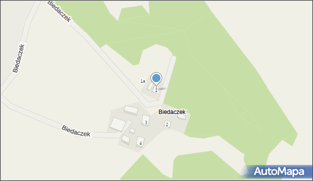 Biedaczek, Biedaczek, 1, mapa Biedaczek