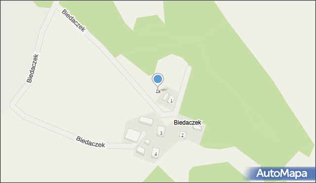 Biedaczek, Biedaczek, 1a, mapa Biedaczek