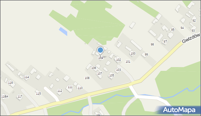 Biedaczów, Biedaczów, 104, mapa Biedaczów