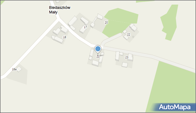 Biedaszków Mały, Biedaszków Mały, 21, mapa Biedaszków Mały