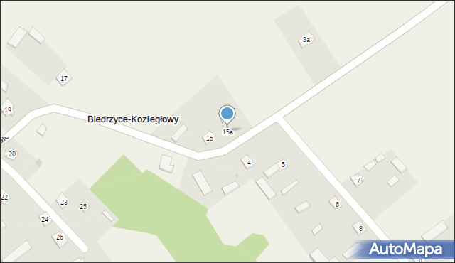 Biedrzyce-Koziegłowy, Biedrzyce-Koziegłowy, 15a, mapa Biedrzyce-Koziegłowy