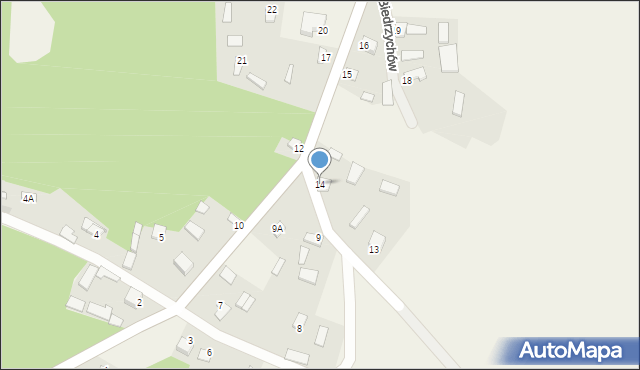 Biedrzychów, Biedrzychów, 14, mapa Biedrzychów