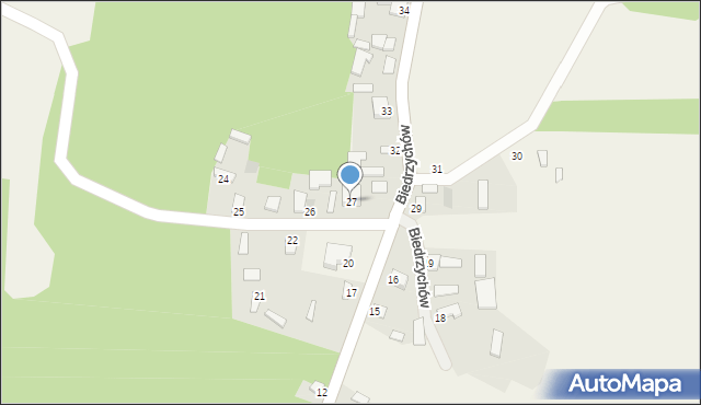 Biedrzychów, Biedrzychów, 27, mapa Biedrzychów