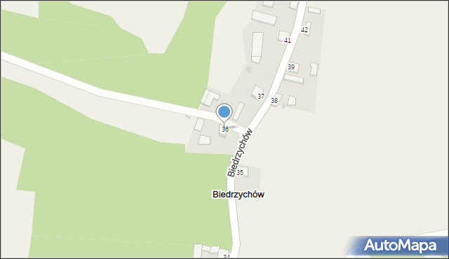 Biedrzychów, Biedrzychów, 36, mapa Biedrzychów