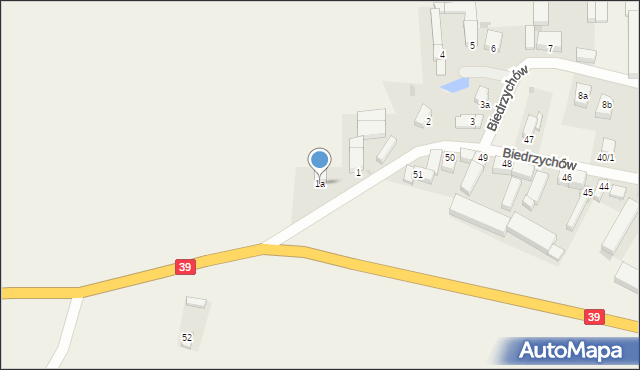 Biedrzychów, Biedrzychów, 1a, mapa Biedrzychów