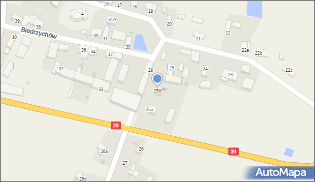 Biedrzychów, Biedrzychów, 25b, mapa Biedrzychów