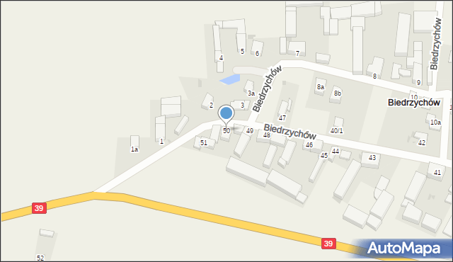 Biedrzychów, Biedrzychów, 50, mapa Biedrzychów